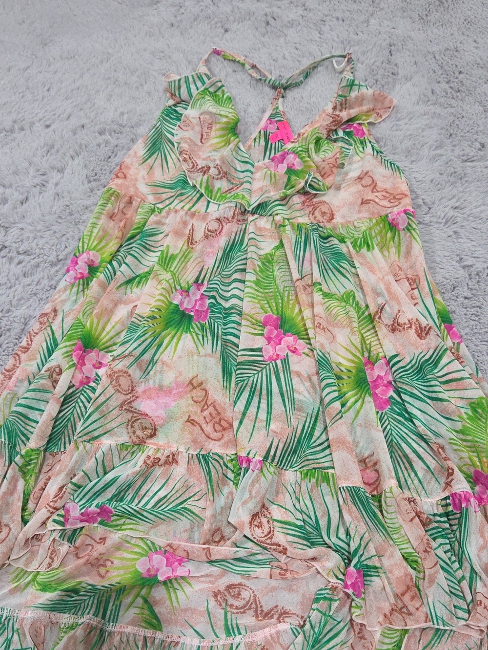 Betsey Johnson Pink Tropical Floral Coverup Dress